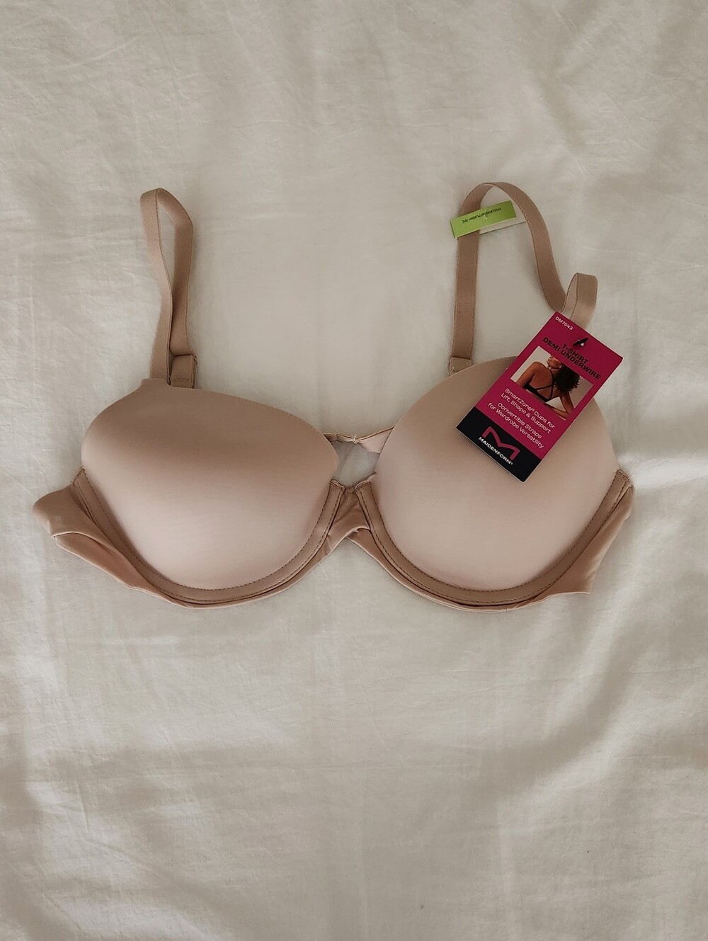 NWT Maidenform T-shirt Demi Underwire Bra 36B Nude-tone